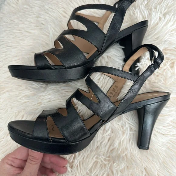 Elegant Black Strappy Heels - Picture 2 of 14